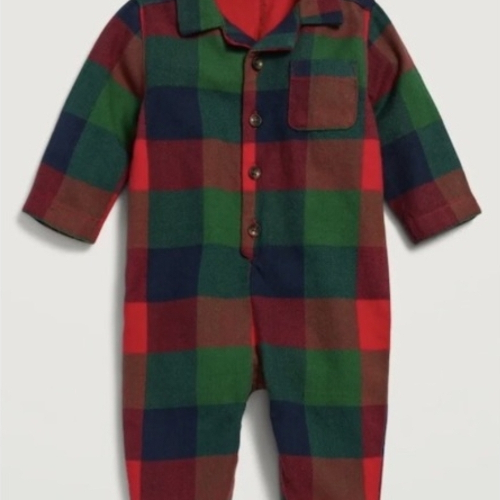 Old Navy Multicolor Plaid Baby Onesie